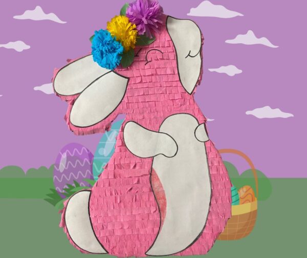 🌸 Florale Rosa Hasen-Piñata - Zärtlichkeit blüht auf Ihrer Party! 🐰